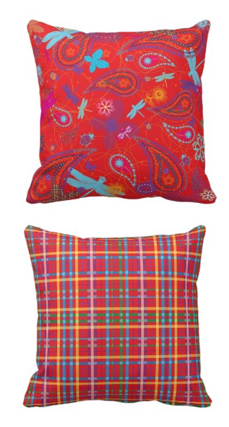Summer Picnic Retro Red Pillow DesignPillow